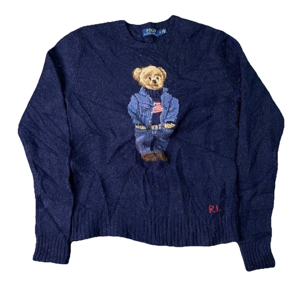 Polo Ralph Lauren Polo Bear Sweater USA Flag Mens Medium